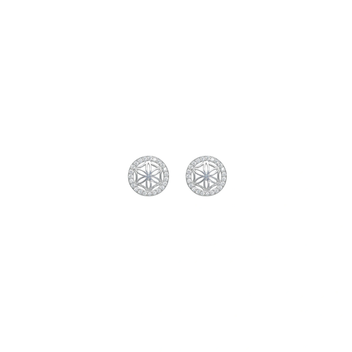 925 Silver Round Petal Studs - 925 sterling silver earrings by Tassya Silver