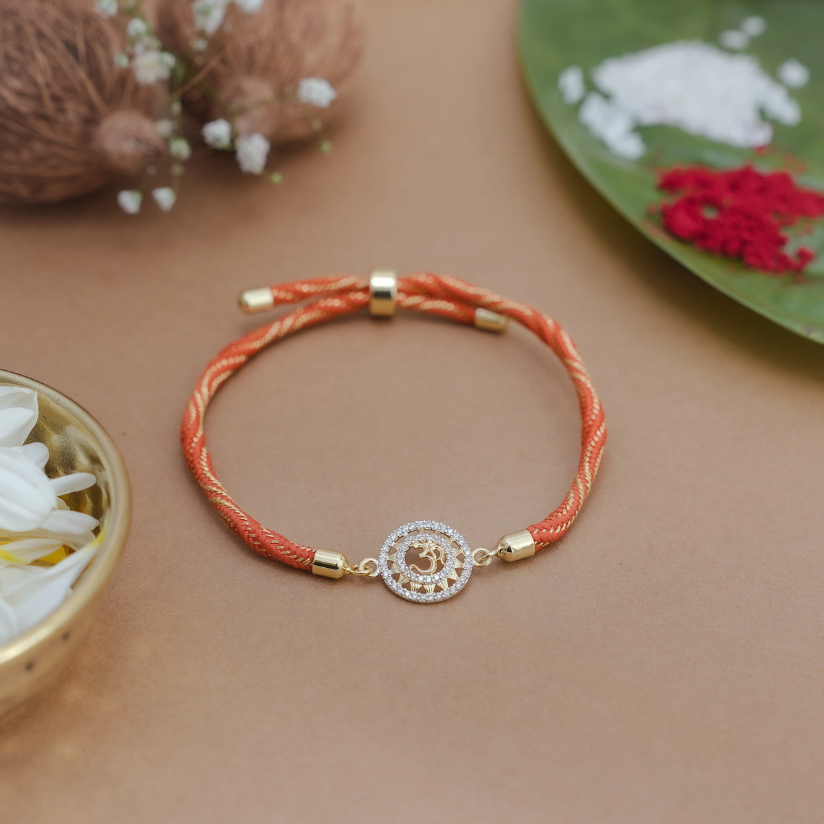 925 Gold Silver Om Sparsh Rakhi