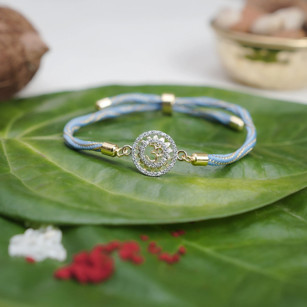 925 Silver Gold Om Tattva Rakhi