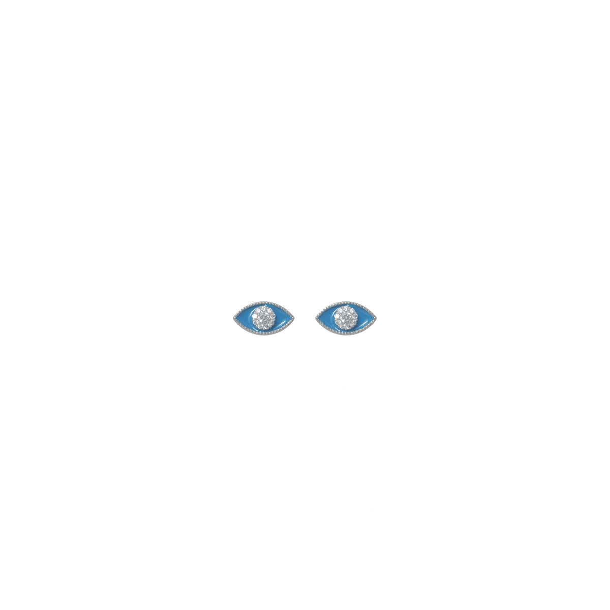 925 Silver Blue Stone Eye Earrings - 925 sterling silver earrings by Tassya Silver