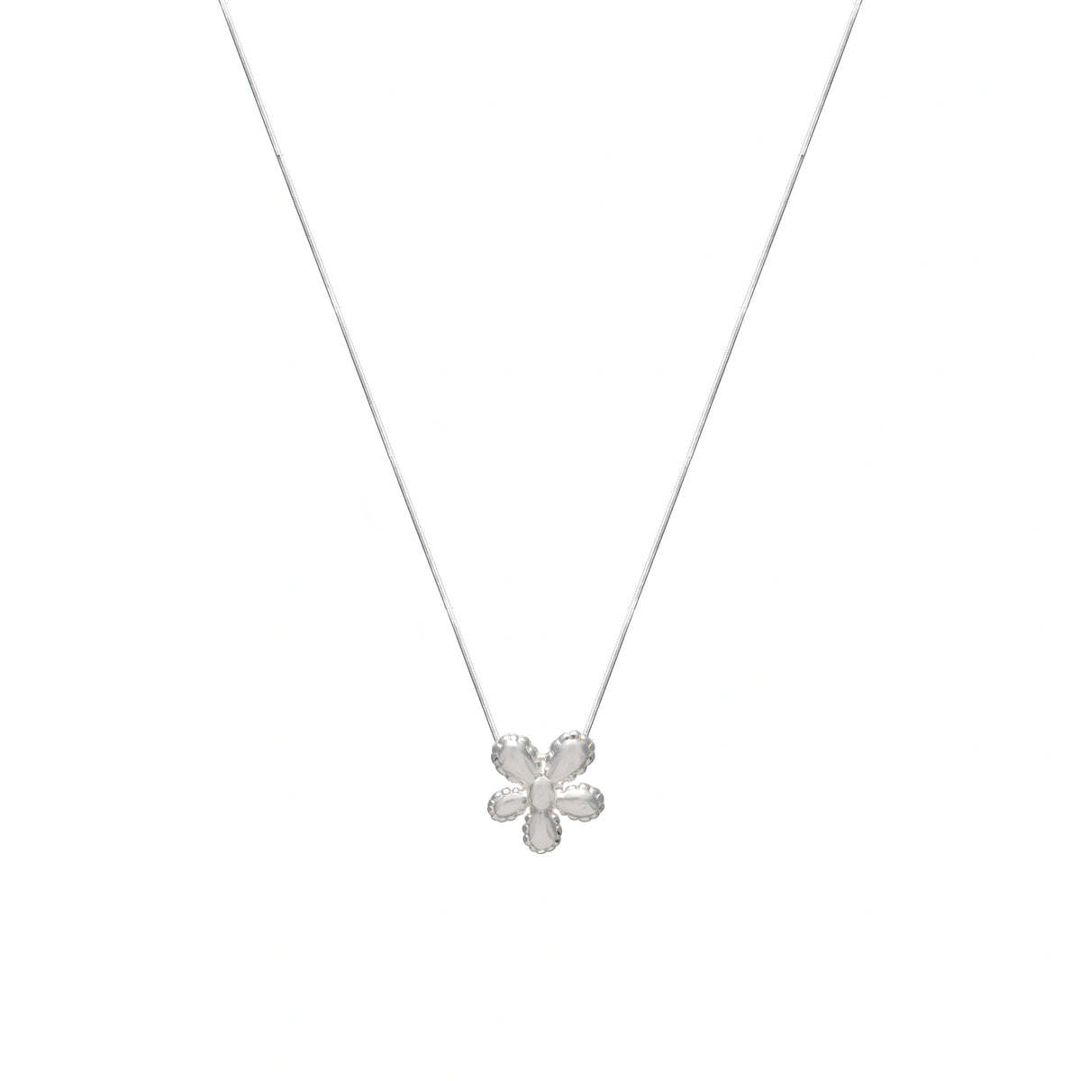 925 Silver Floral Chain Pendant - 925 sterling silver pendant by Tassya Silver