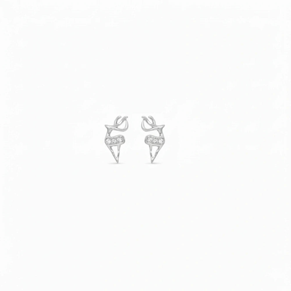 925 Silver Deer Baby Studs - 925 sterling silver earrings by Tassya Silver