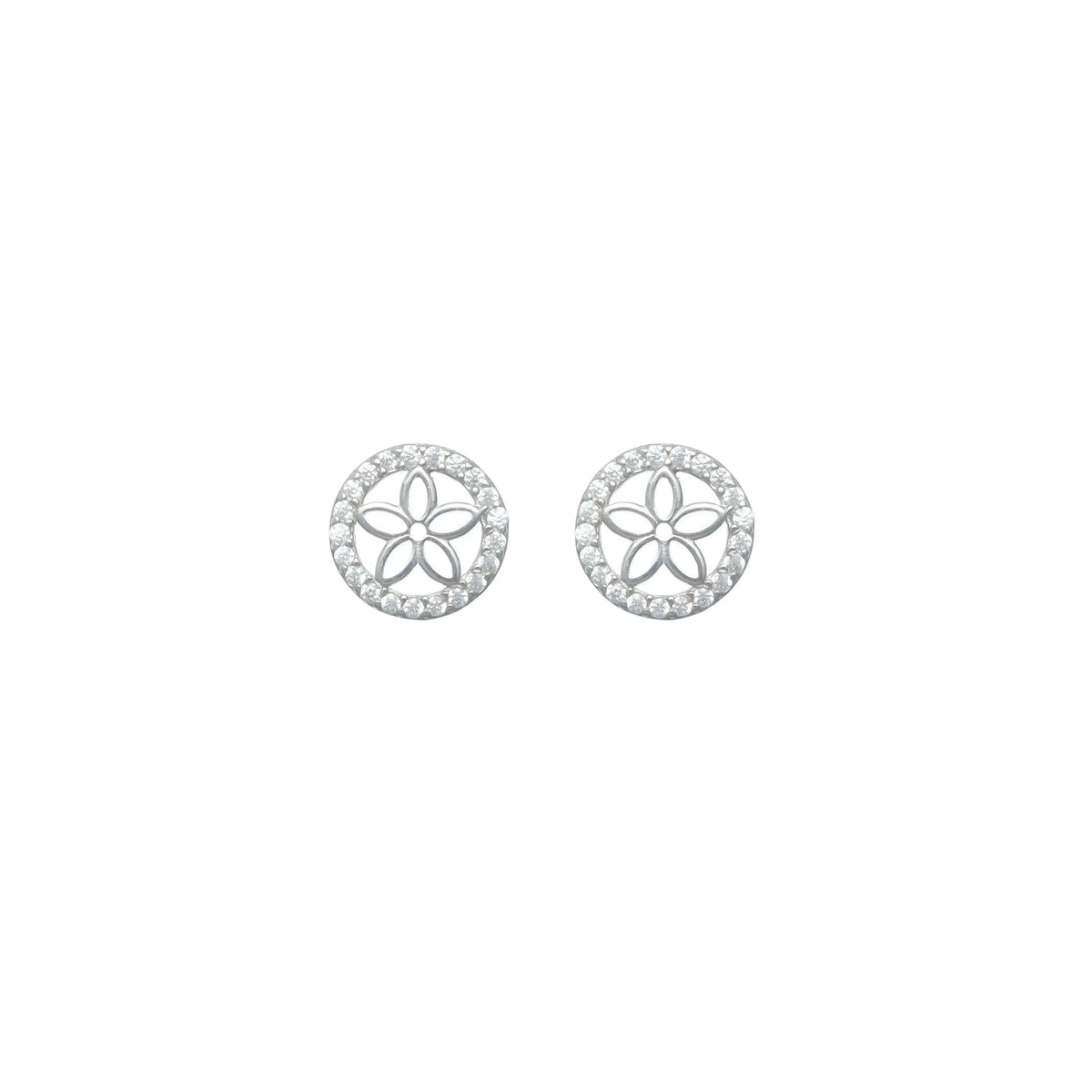 925 Silver Bloom Halo Studs - 925 sterling silver earrings by Tassya Silver