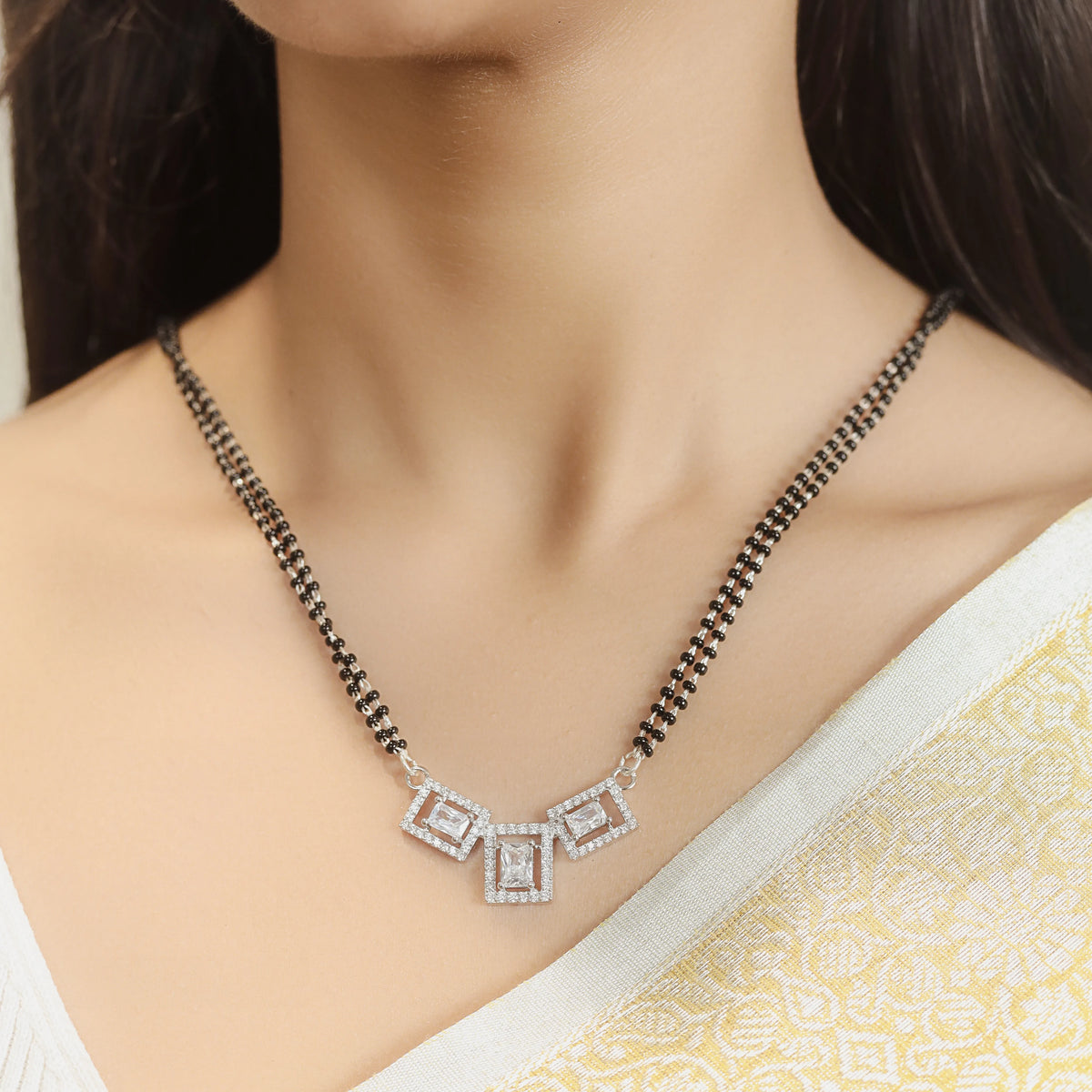 925 Silver Trinity Spark Mangalsutra - 925 sterling silver mangalsutra by Tassya Silver