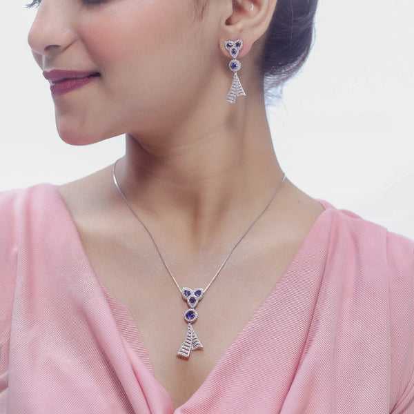 925 Silver Blue Elegance Chain Pendant