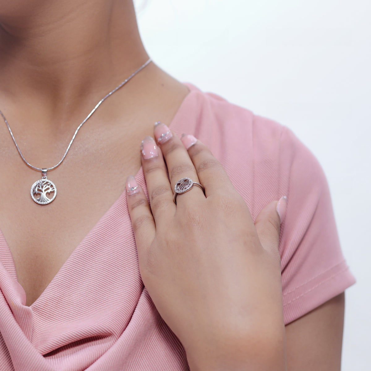 925 Silver Eternal Tree Essence Set - 925 sterling silver jewellery set by Tassya Silver