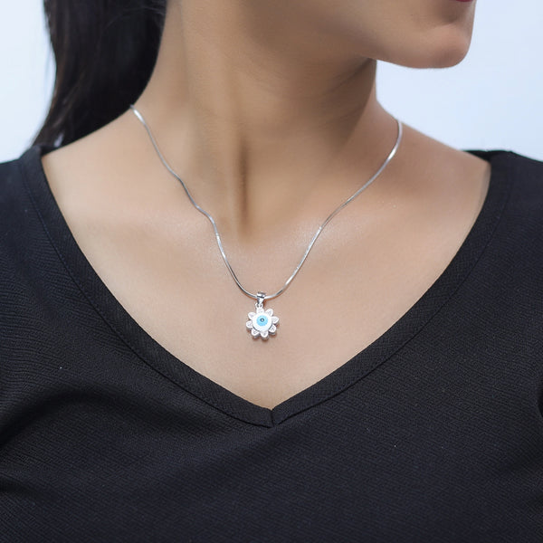 925 Silver Daisy Eye Chain Pendant