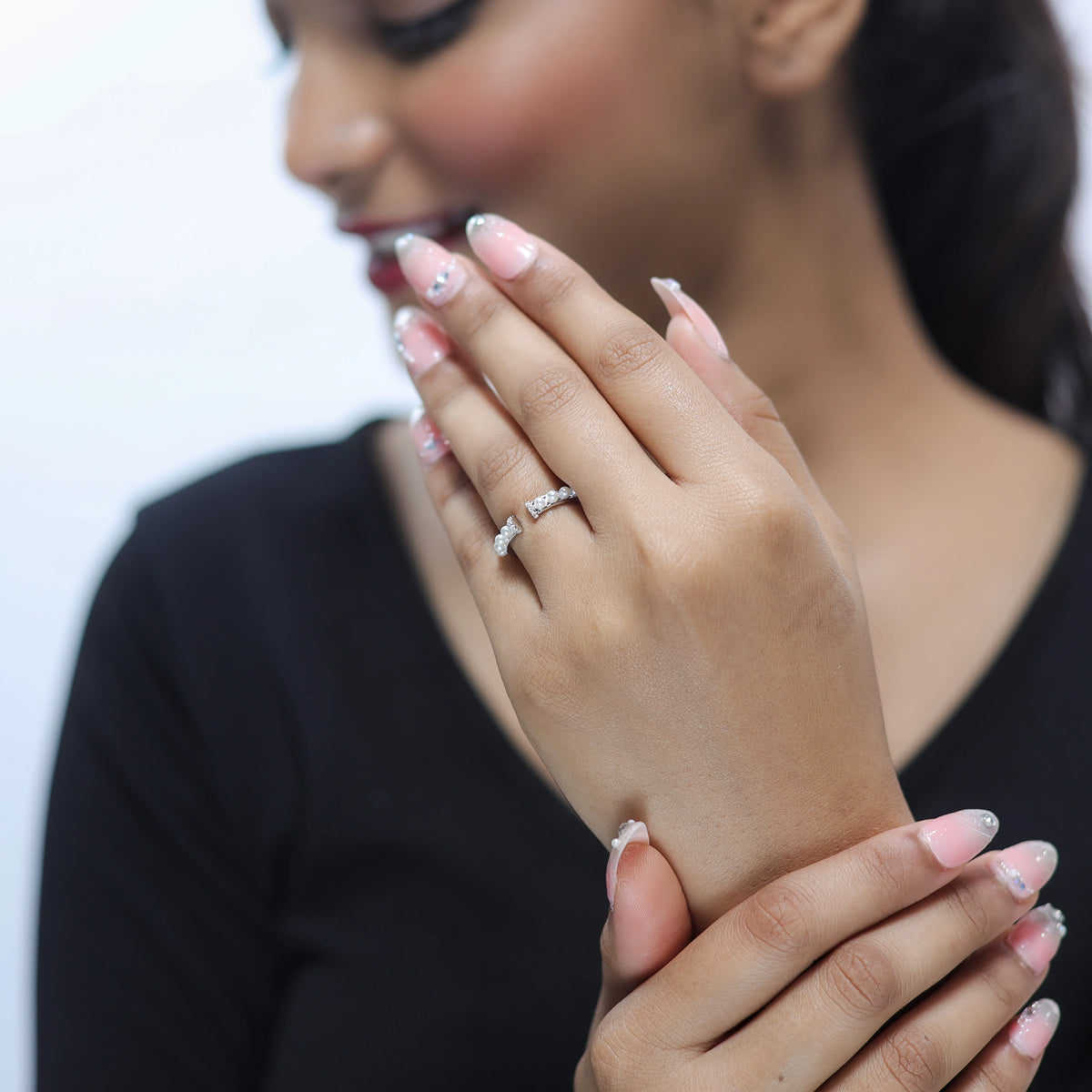 925 Silver Pearl Grace Ring - 925 sterling silver ring by Tassya Silver