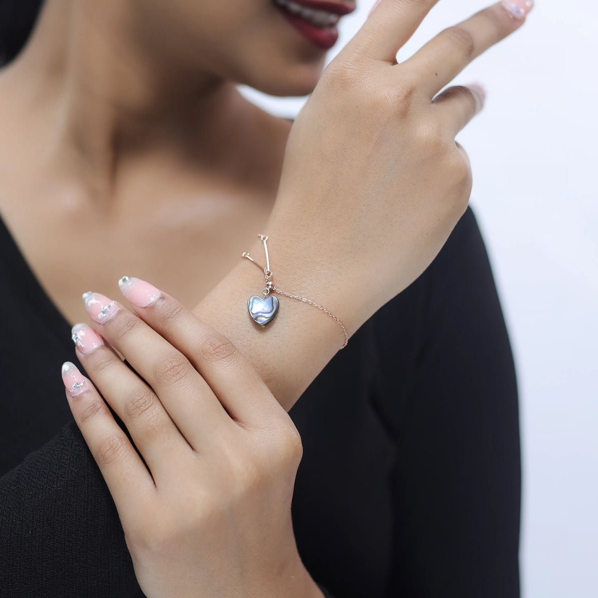 925 Silver Love Glow Heart Bracelet - 925 sterling silver bracelet by Tassya Silver