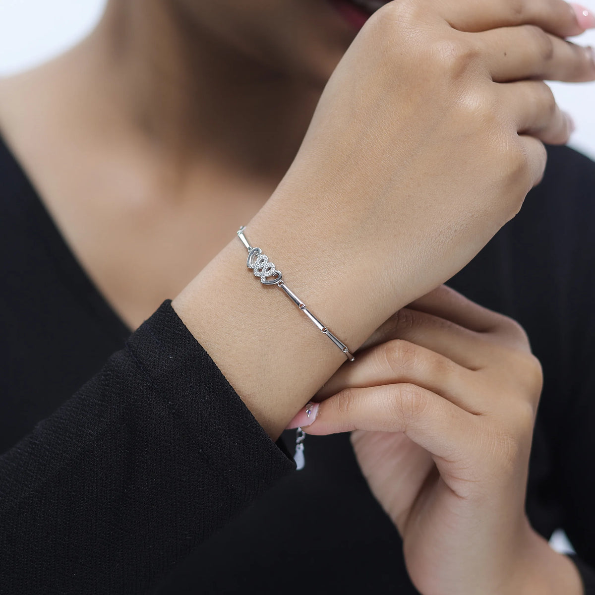 925 Silver Infinity Heart Bracelet - 925 sterling silver bracelet by Tassya Silver