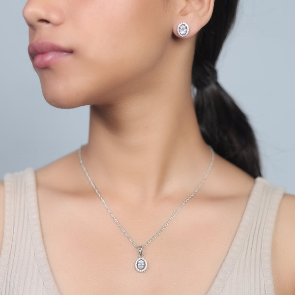 925 Silver Classic Halo Set