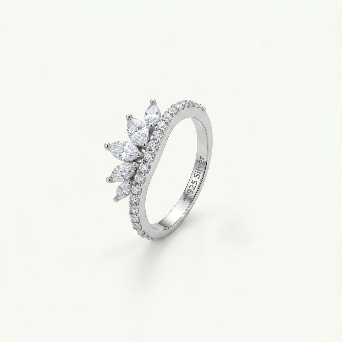 925 Silver Crown Spark Ring