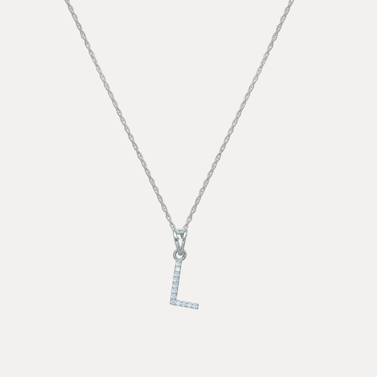 925 Silver "L" Initial Chain Pendant - 925 sterling silver pendant by Tassya Silver