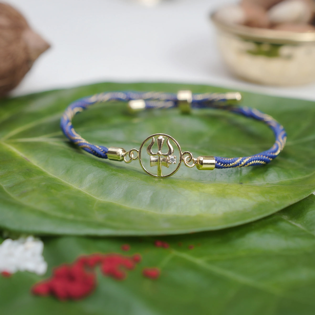 925 Gold Silver Trishul Shakti Rakhi
