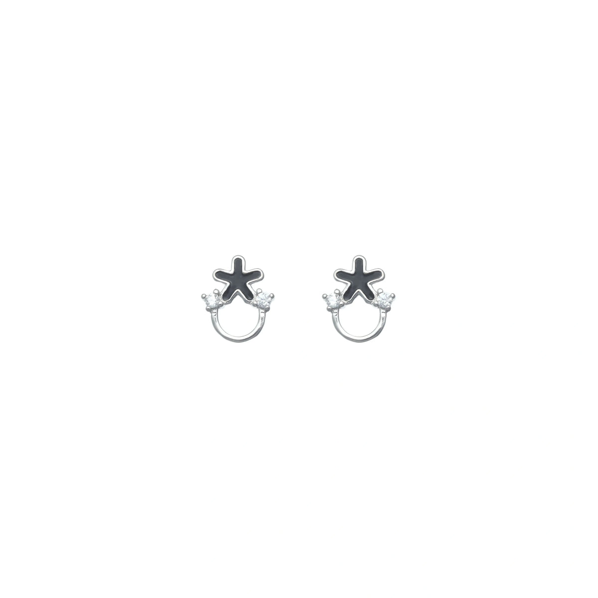 925 Silver Dark Star Crystal - 925 sterling silver earrings by Tassya Silver