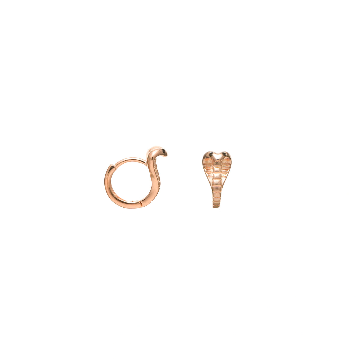 925 Silver Rose Gold Cobra Chic Hoops - 925 sterling silver earrings by Tassya Silver