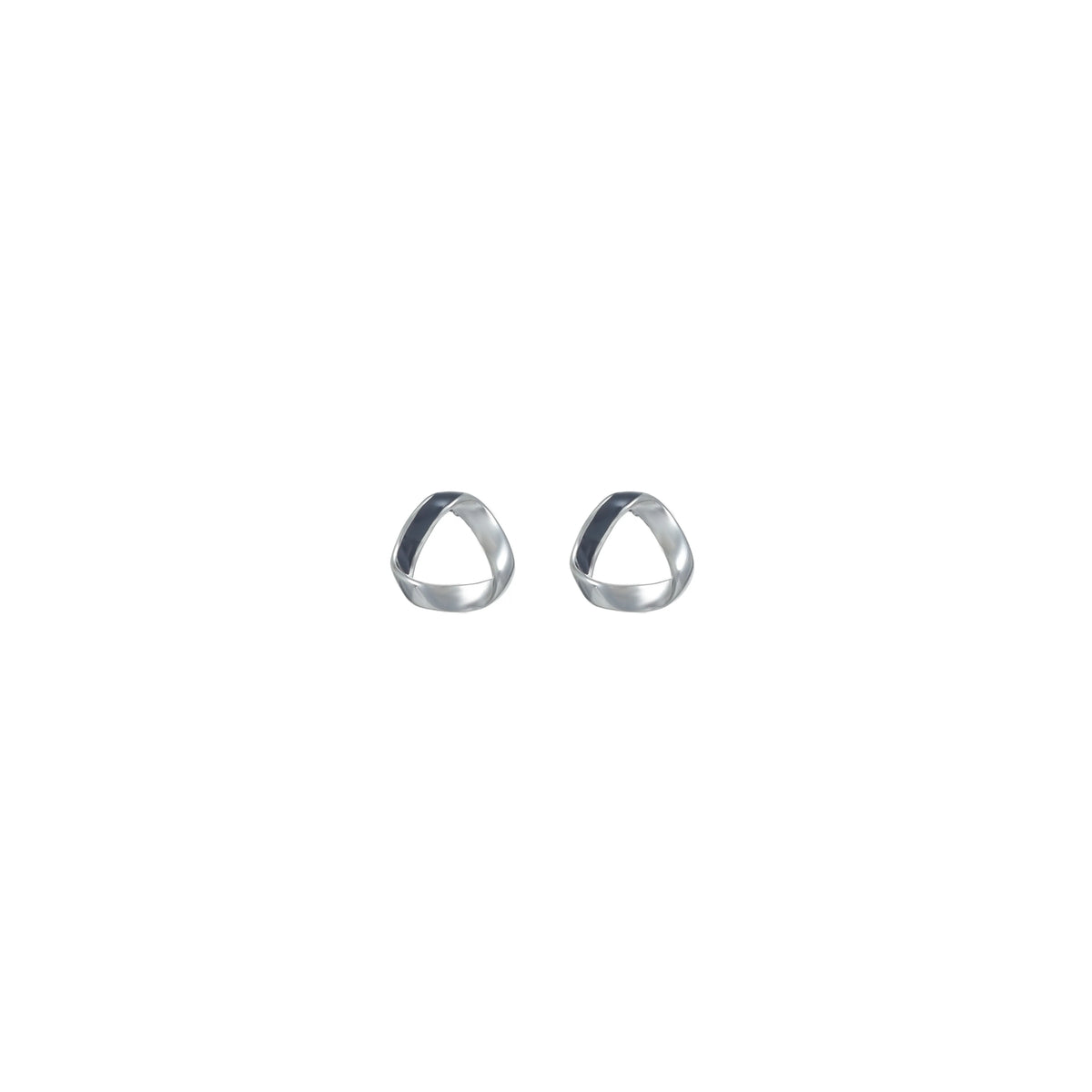 925 Silver Modern Loop Studs - 925 sterling silver earrings by Tassya Silver