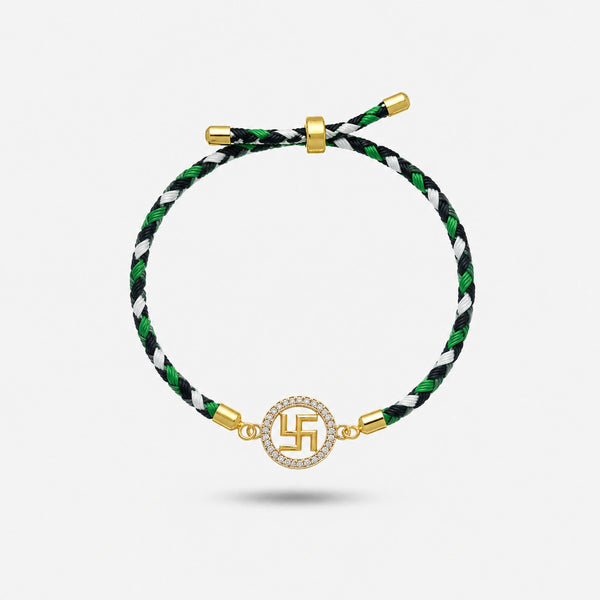 925 Gold Silver Swastik Saubhagya Rakhi