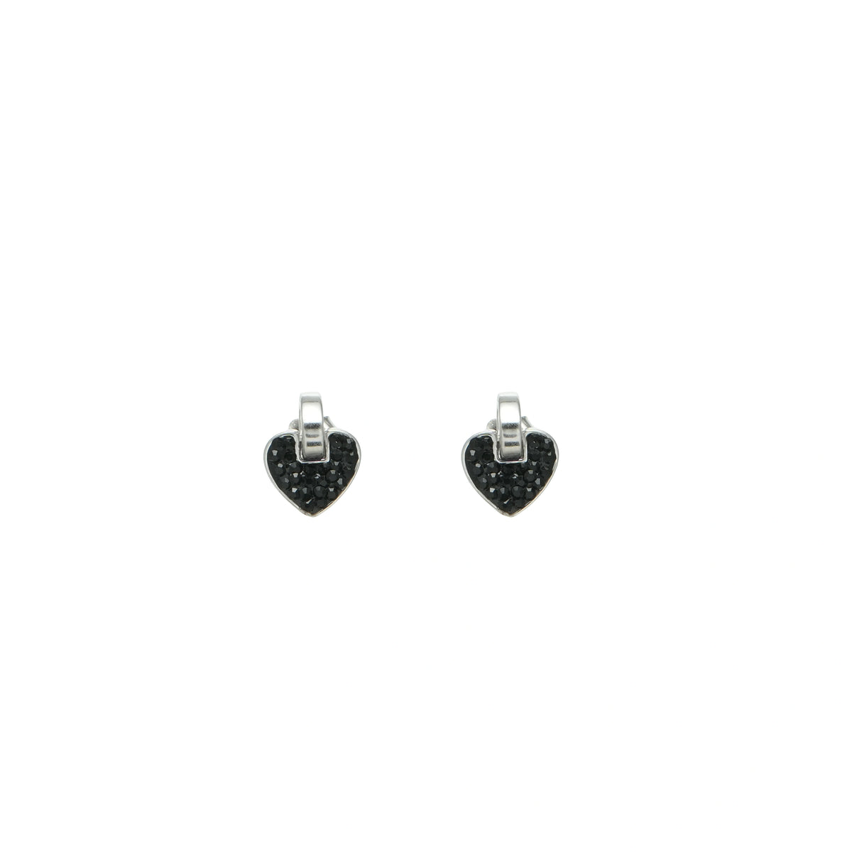925 Silver Midnight Heart Studs - 925 sterling silver earrings by Tassya Silver