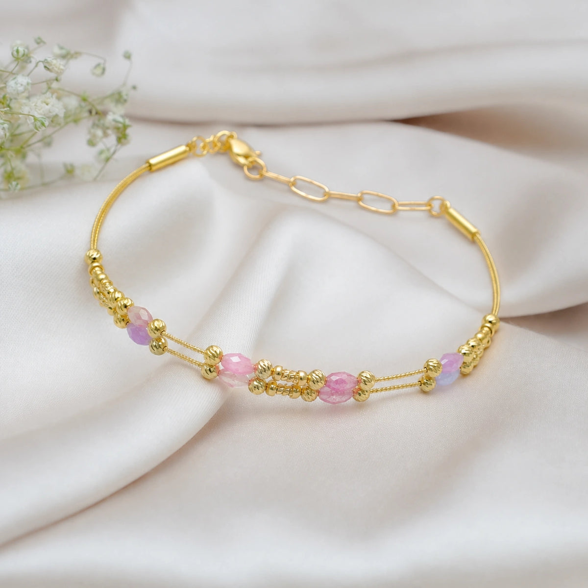 925 Silver Golden Plated Thread Knot Bracelet