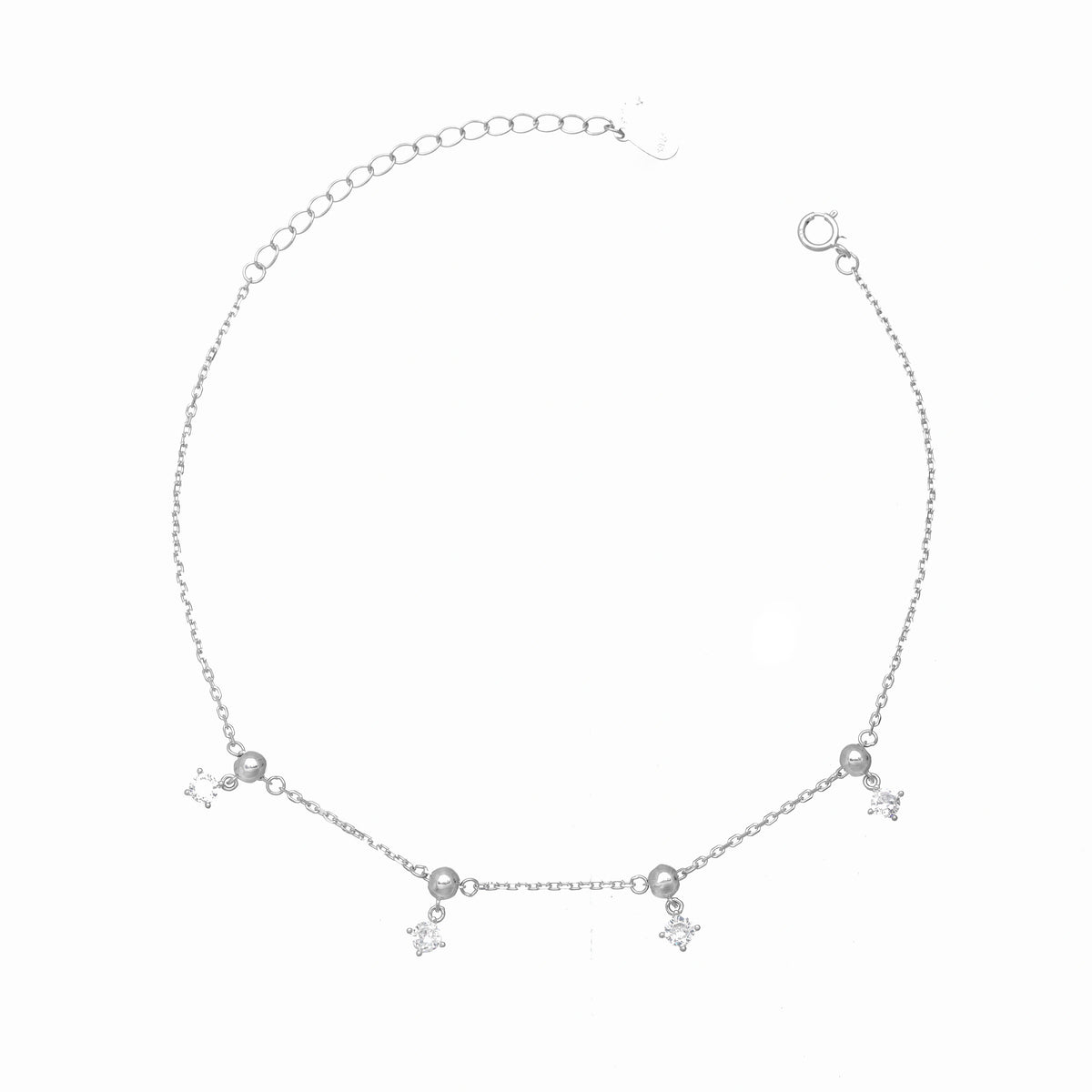 925 Silver Twinkle Toes Anklet - 925 sterling silver anklet by Tassya Silver