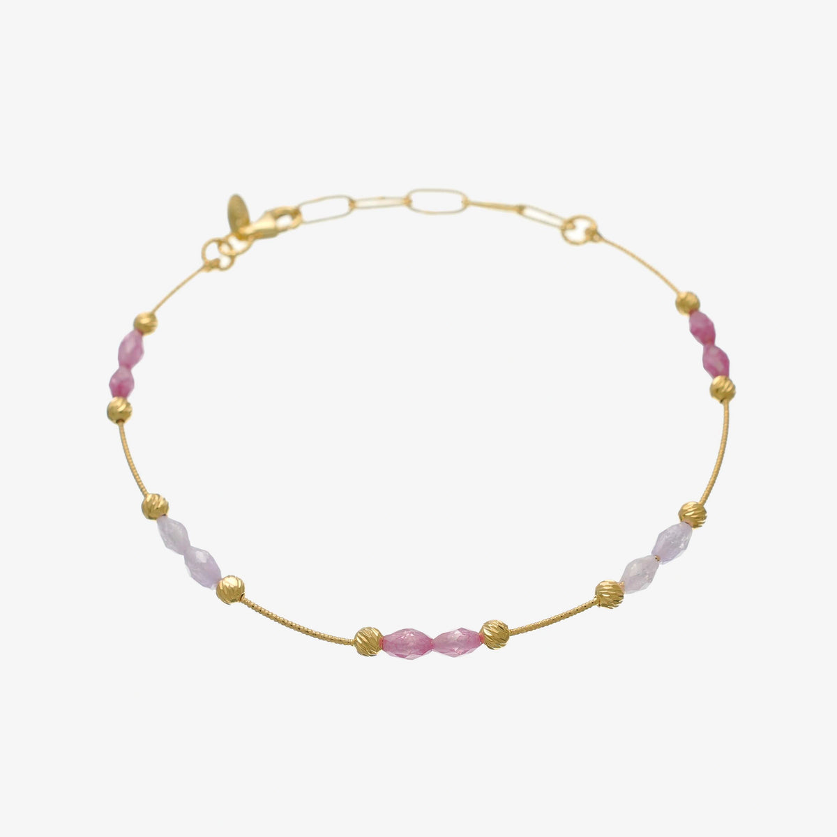 925 Silver Golden Plated Lucky Bead Bracelet