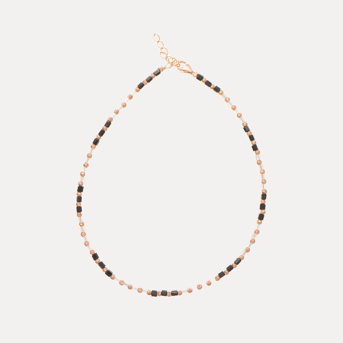 925 Silver Black Bead Minimal Anklet - 925 sterling silver anklet by Tassya Silver