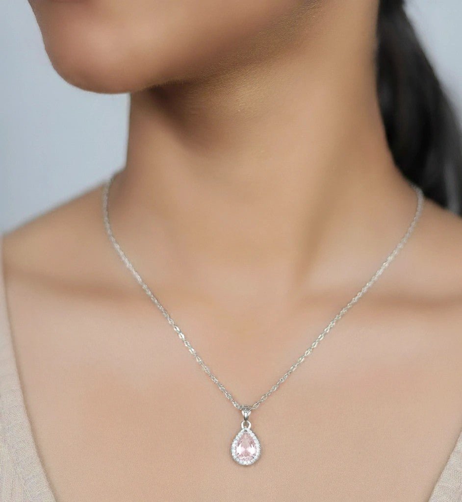 925 Silver Blush Drop Pendant - 925 sterling silver pendant by Tassya Silver