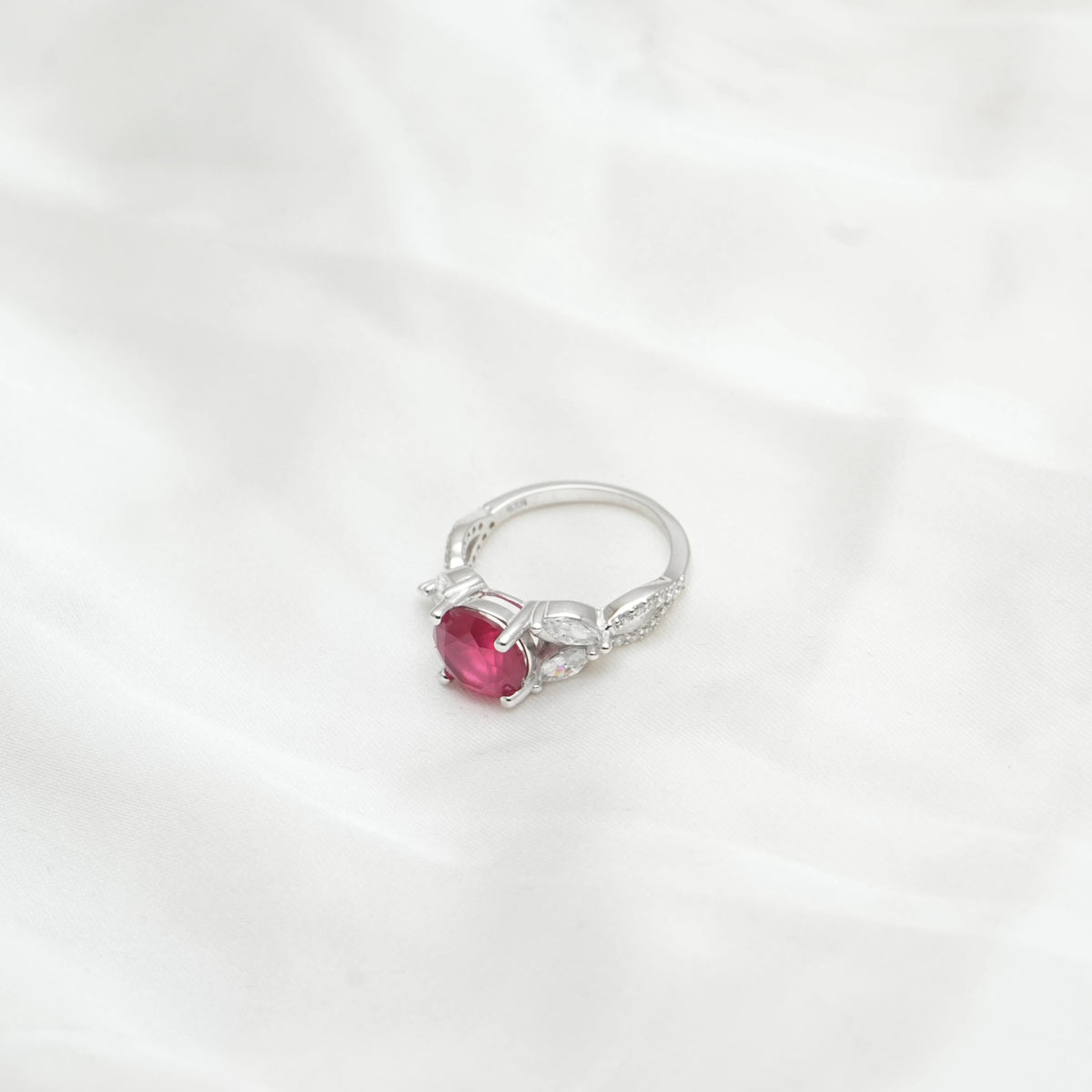 925 Silver Blushing Petal Silver Ring - 925 sterling silver ring by Tassya Silver