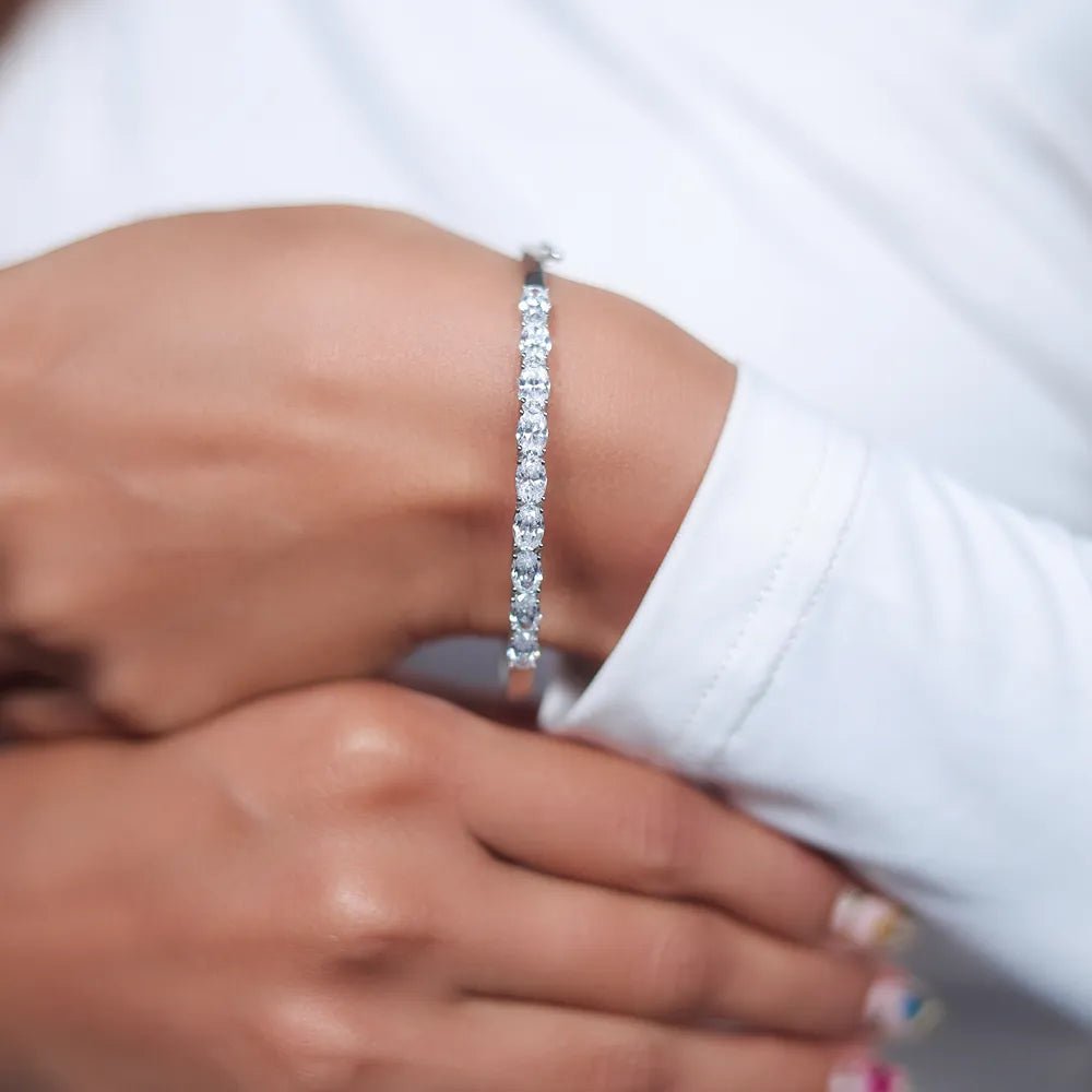 925 Silver Classic Glow Kada - 925 sterling silver bracelet by Tassya Silver