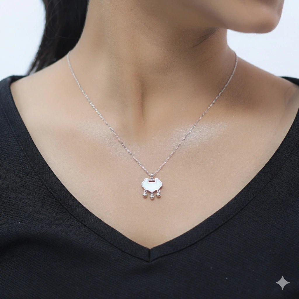 925 Silver Cloud Charm Chain Pendant - 925 sterling silver pendant by Tassya Silver