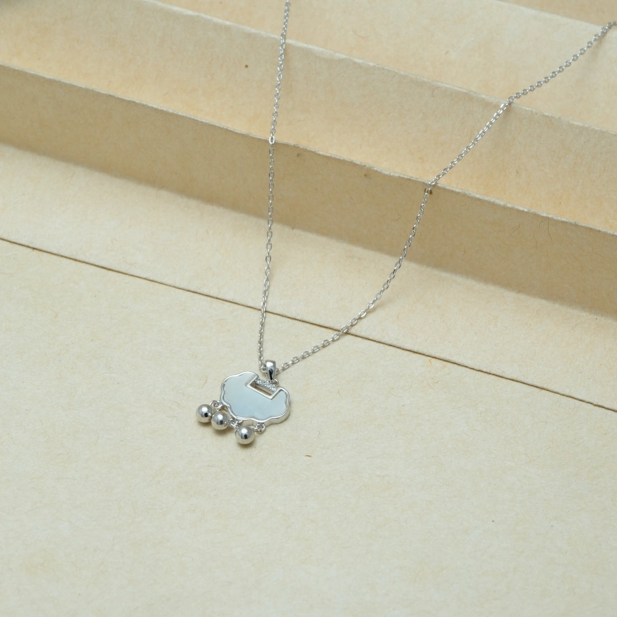 925 Silver Cloud Charm Chain Pendant - 925 sterling silver pendant by Tassya Silver