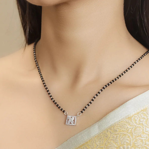925 Silver Floral Square Mangalsutra