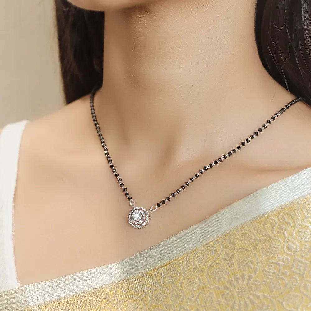 925 Silver Halo Spark Mangalsutra - 925 sterling silver mangalsutra by Tassya Silver