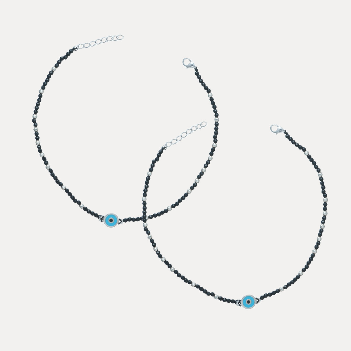 925 Silver Nazar Suraksha Anklet - 925 sterling silver anklet by Tassya Silver