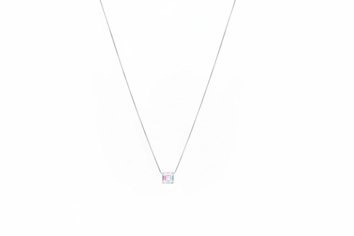925 Silver Prism Glow Chain Pendant - 925 sterling silver pendant by Tassya Silver