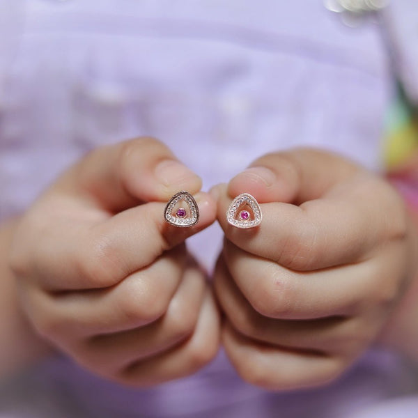 925 Silver Rosé Prism Baby Studs