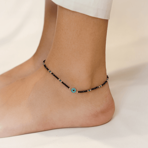 925 Silver Turquoise Evil Eye Anklet