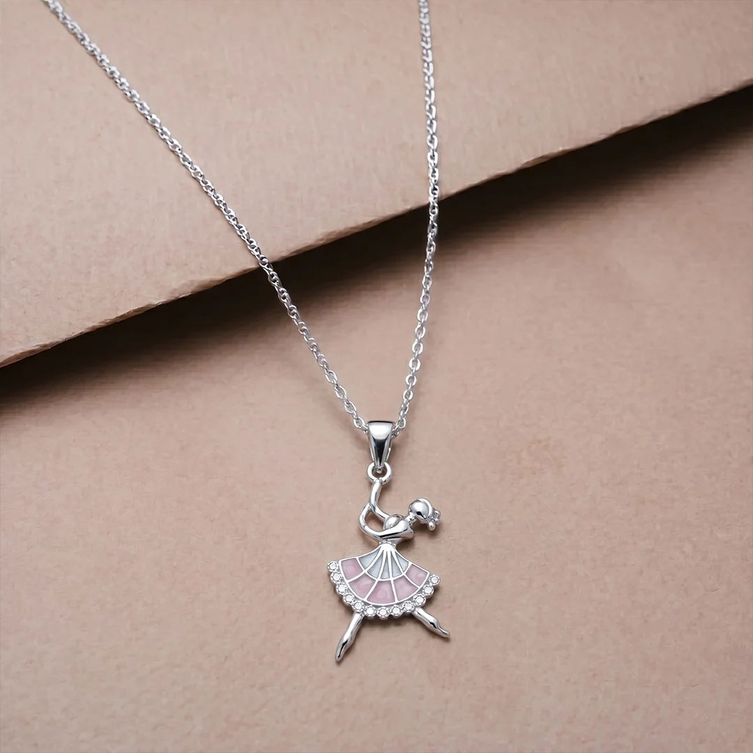 925 Silver Ballerina Glow Pendant - 925 sterling silver pendant by Tassya Silver