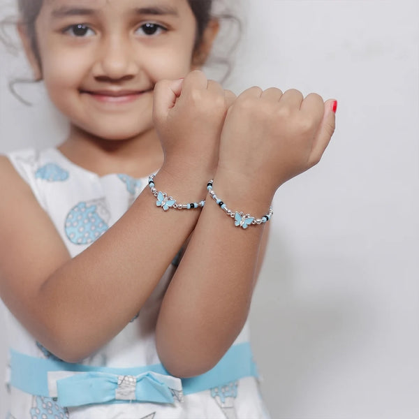 925 Silver Blue Butterfly Bracelet