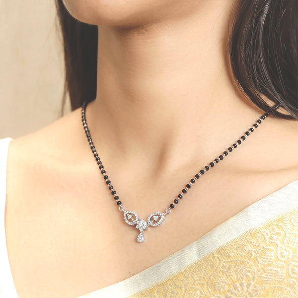 925 Silver Dewdrop Leaf Mangalsutra
