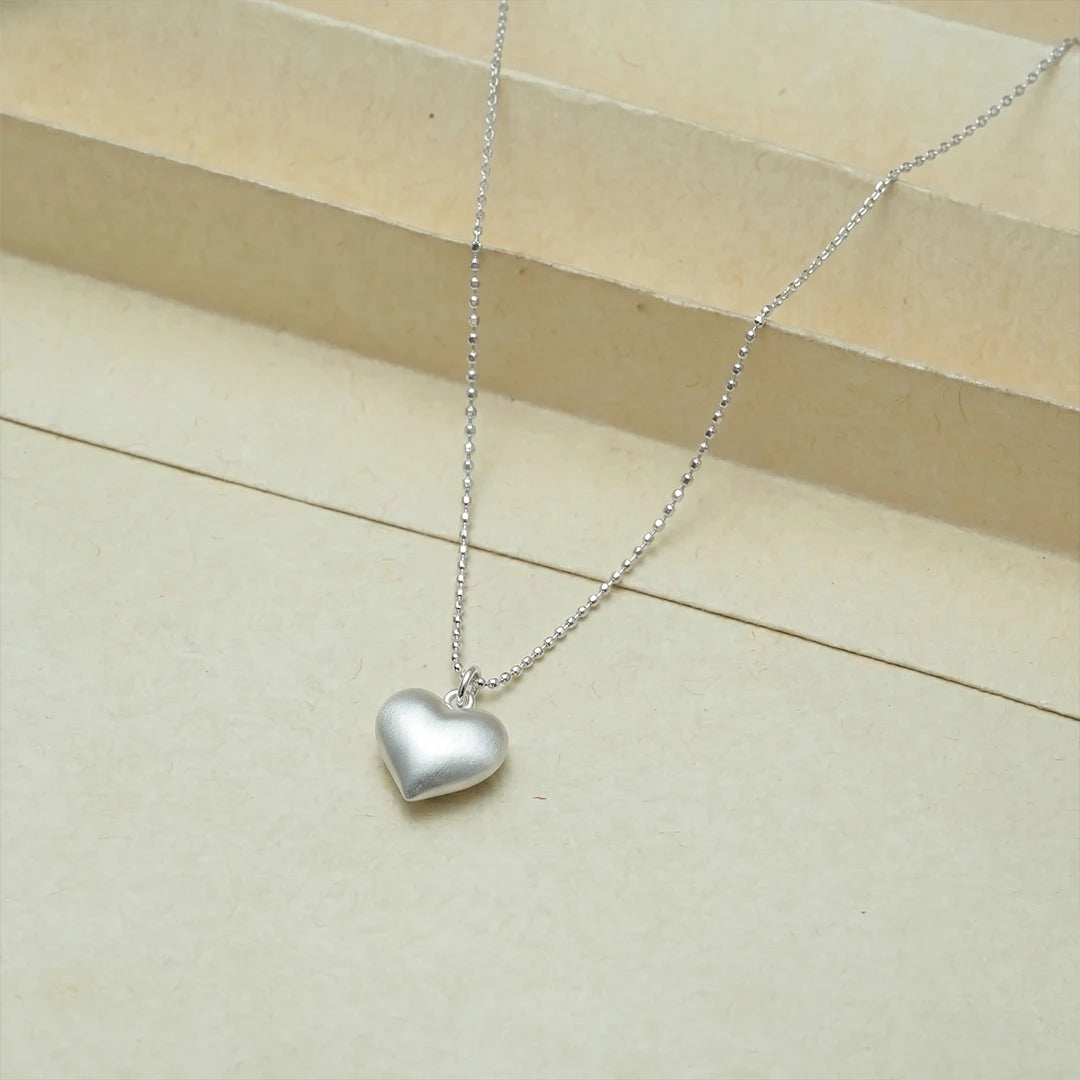 925 Silver Eternal Love Heart Chain Pendant - 925 sterling silver pendant by Tassya Silver