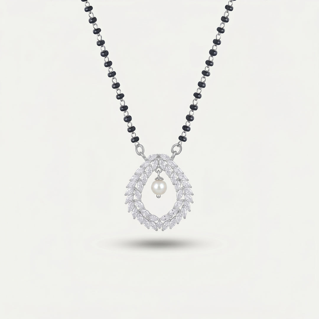 925 Silver Ivory Pearl Vine Mangalsutra - 925 sterling silver mangalsutra by Tassya Silver