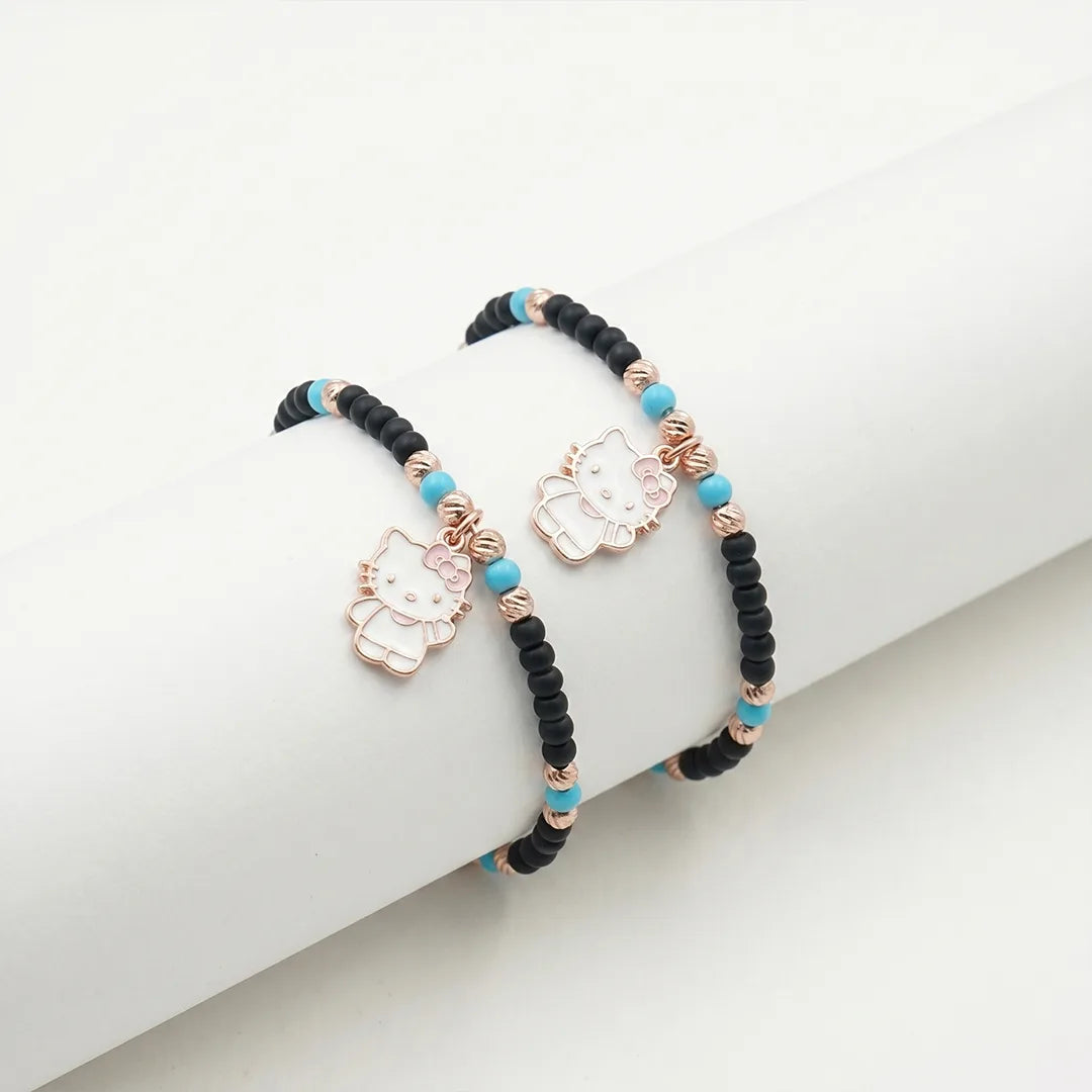 925 Silver Kitty Charm Bracelet - 925 sterling silver bracelet by Tassya Silver