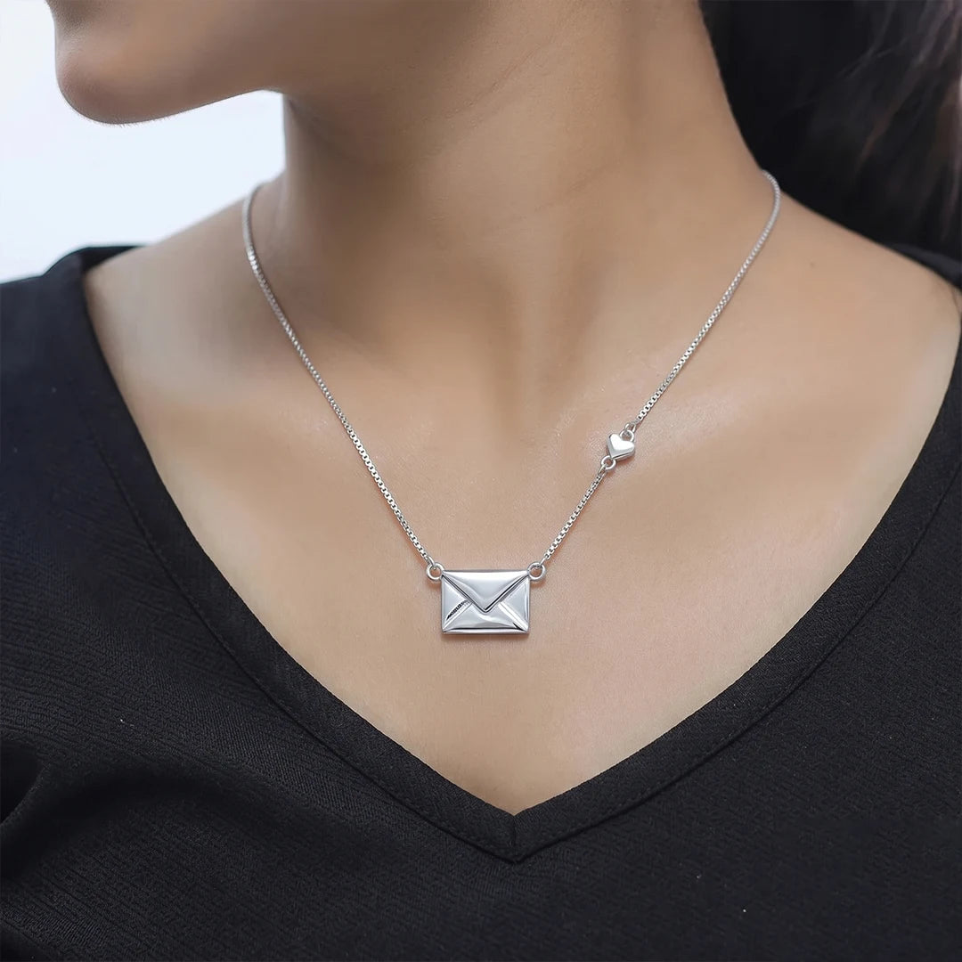 925 Silver Love Letter Chain Pendant - 925 sterling silver pendant by Tassya Silver