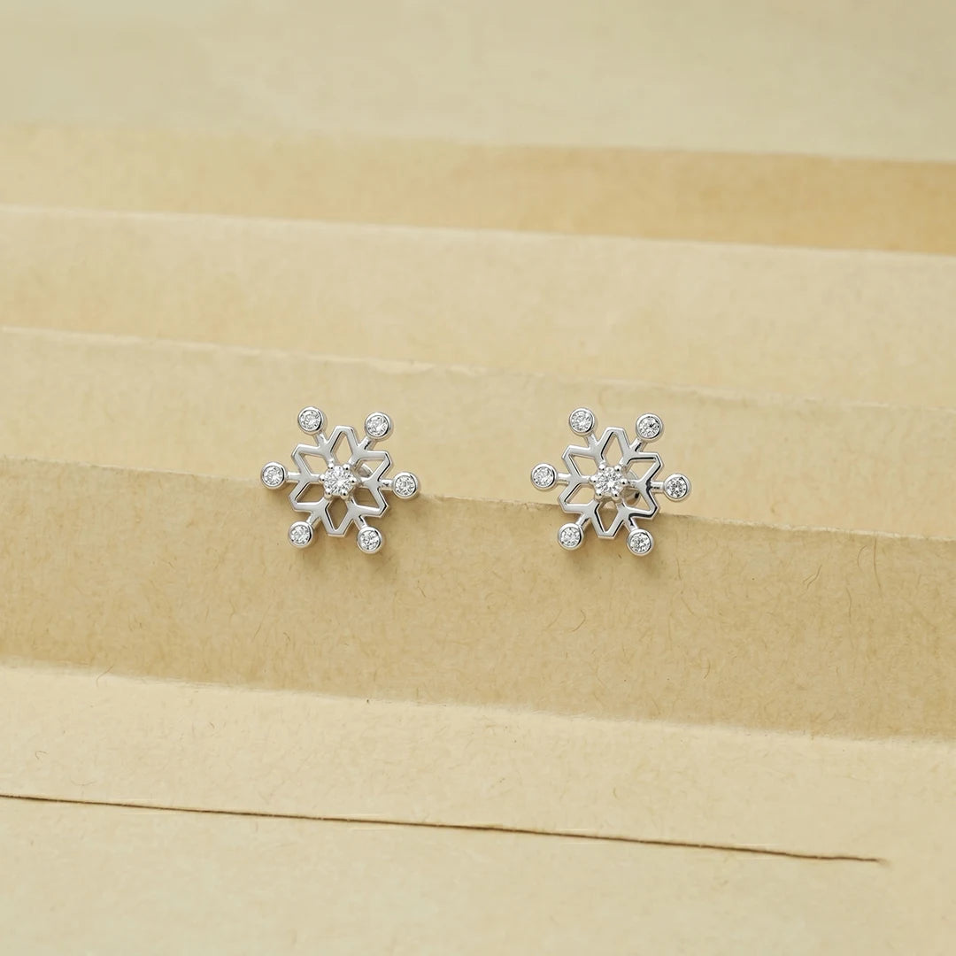 925 Silver Minimalist Snow Studs - 925 sterling silver earrings by Tassya Silver