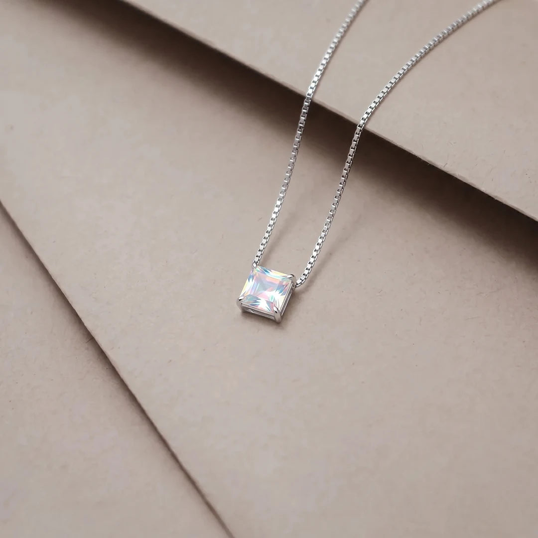 925 Silver Prism Glow Chain Pendant - 925 sterling silver pendant by Tassya Silver