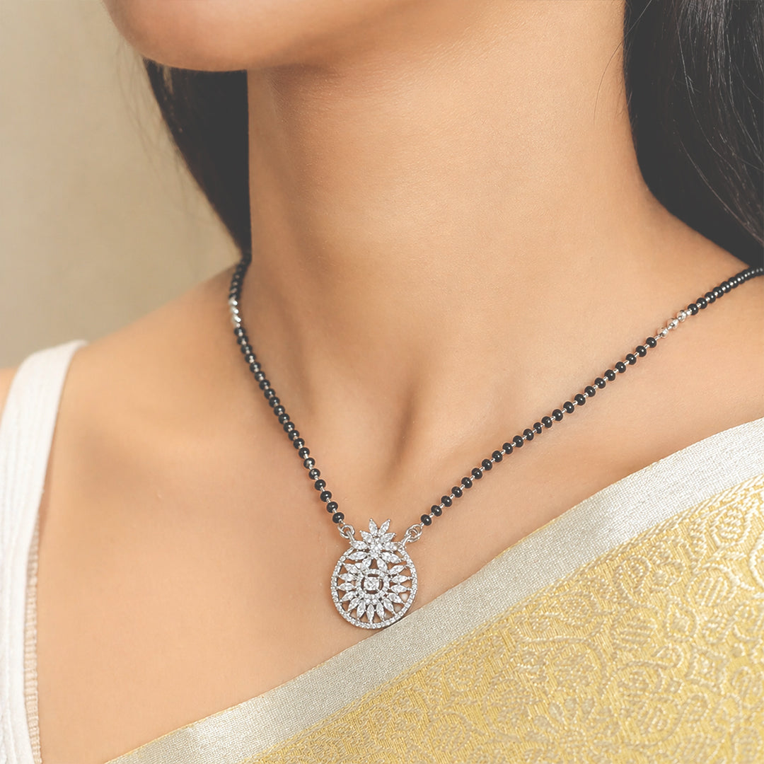 925 Silver Starlight Flower Mangalsutra - 925 sterling silver mangalsutra by Tassya Silver