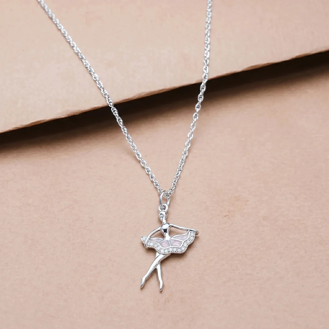 925 Silver Twilight Ballerina Pendant - 925 sterling silver pendant by Tassya Silver