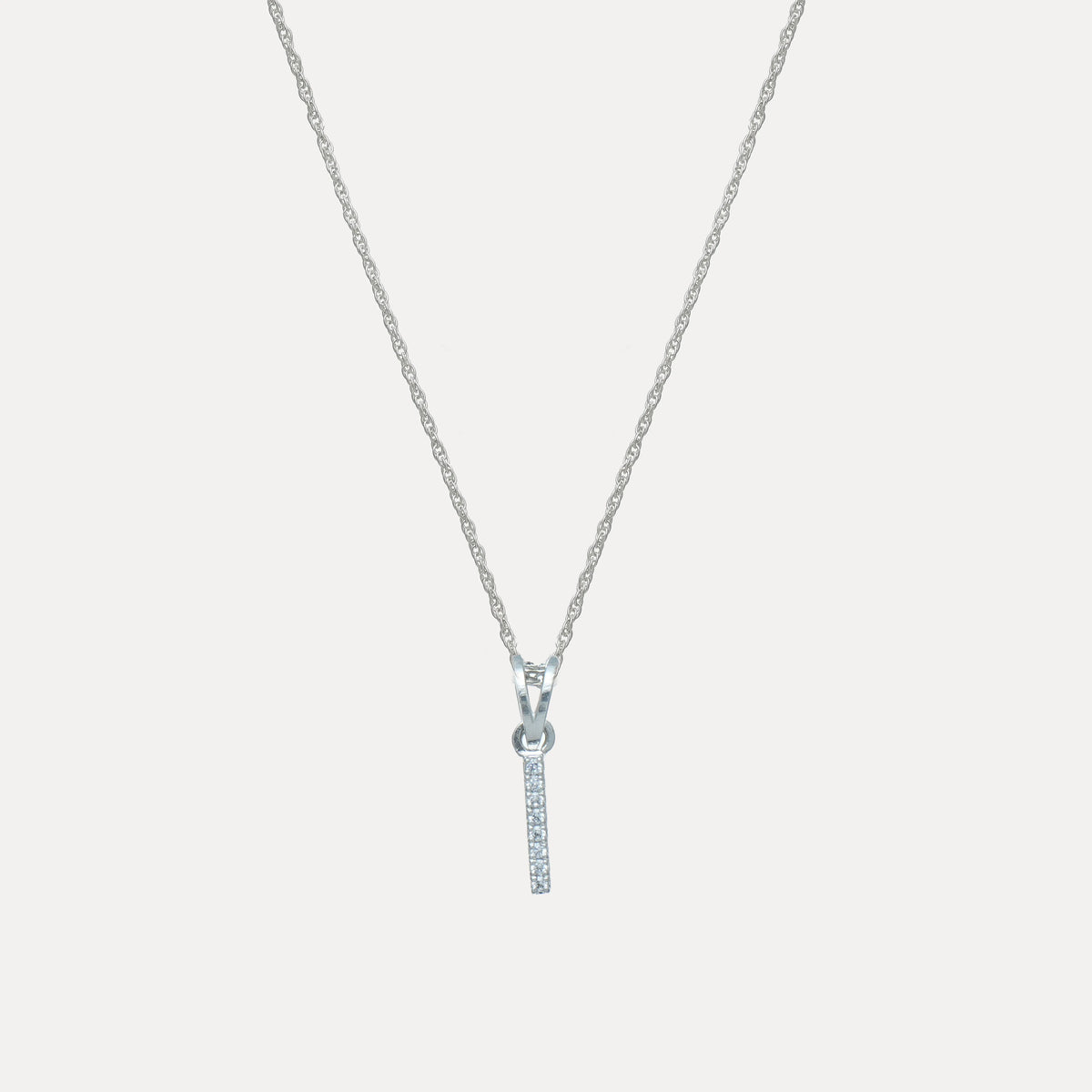 925 Silver "I" Initial Chain Pendant - 925 sterling silver pendant by Tassya Silver